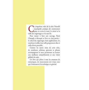 Engrenages et vis sans fin